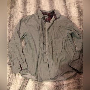 bruno men’s long sleeve button down shirt, navy and white dress shirt